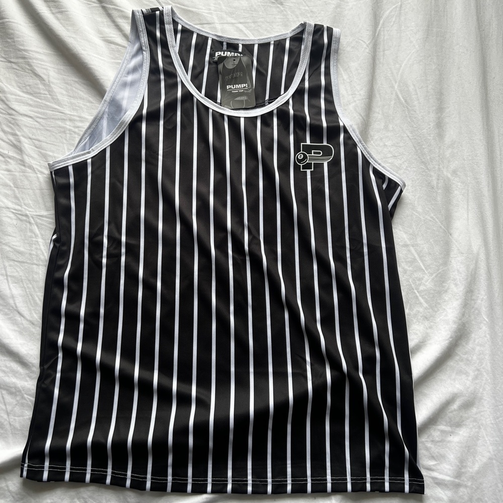 BNWT mens Pump Underwear black and white Tank Top Size Small medium Sleeveless